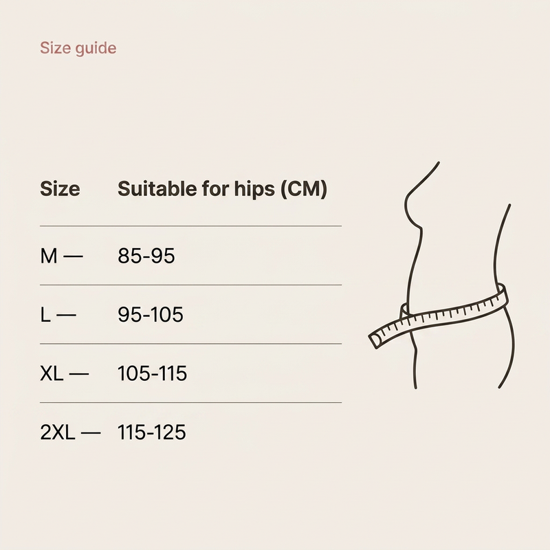 Size Guide for Nahtlose Bauchstütze